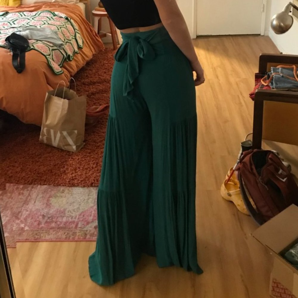 Free People One Aloha Wide-Leg Pants in Green
